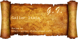 Galler Itala névjegykártya